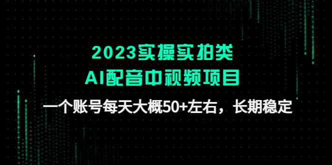 2023实操实拍类AI配音中视频项目，一个账号每天大概50+左右，长期稳定-宝籍资源