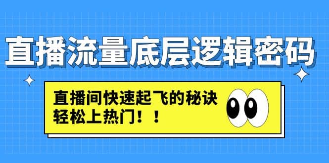 直播流量底层逻辑密码：直播间快速起飞的秘诀，轻松上热门-宝籍资源
