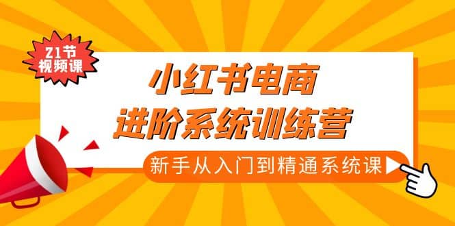 小红书电商进阶系统训练营：新手从入门到精通系统课（21节视频课）-宝籍资源