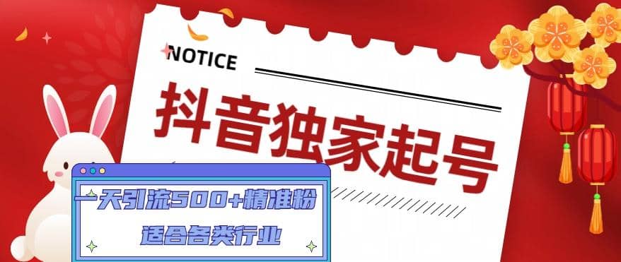抖音独家起号，适合各类行业（9节视频课）-宝籍资源
