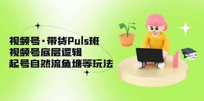 视频号·带货Puls班，视频号底层逻辑，起号自然流鱼塘等玩法-宝籍资源