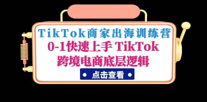 TikTok商家出海训练营：0-1快速上手 TikTok跨境电商底层逻辑(无水印)-宝籍资源