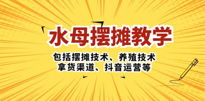 水母·摆摊教学，包括摆摊技术、养殖技术、拿货渠道、抖音运营等-宝籍资源
