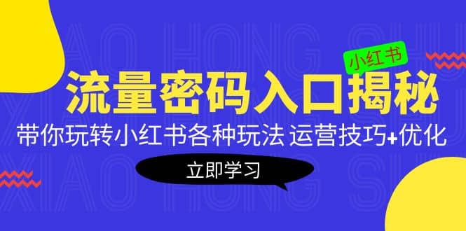 小红书流量密码入口揭秘：带你玩转小红书各种玩法 运营技巧+优化-宝籍资源