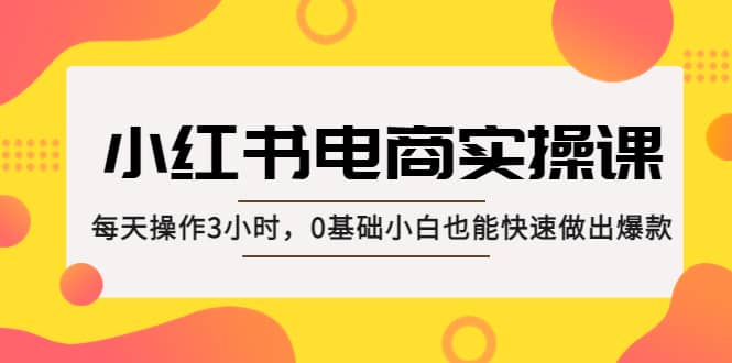 小红书·电商实操课：每天操作3小时，0基础小白也能快速做出爆款-宝籍资源