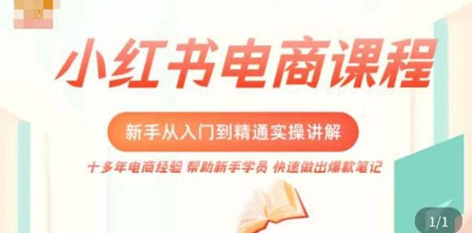 小红书电商新手入门到精通实操课，从入门到精通做爆款笔记，开店运营-宝籍资源