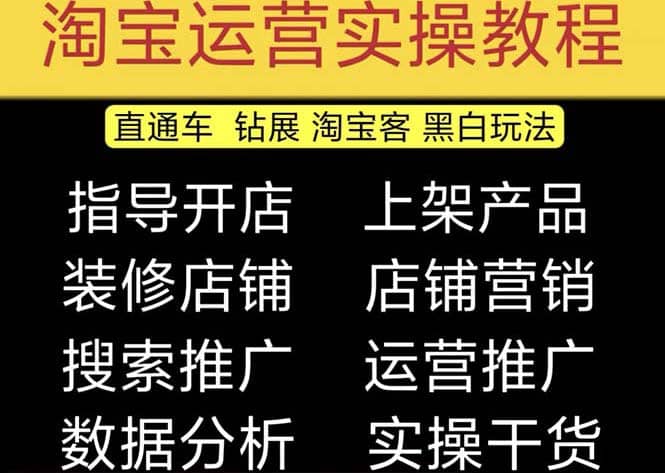 2023淘宝开店教程0基础到高级全套视频网店电商运营培训教学课程（2月更新）-宝籍资源