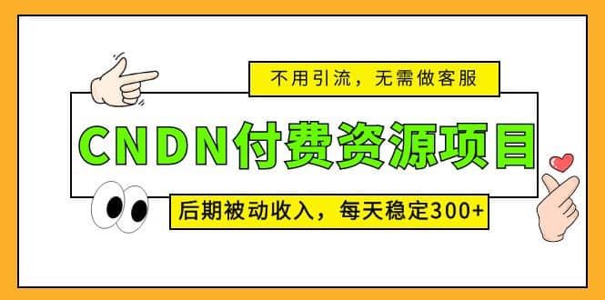 CNDN付费资源项目，不用引流，无需做客服，后期被动收入-宝籍资源