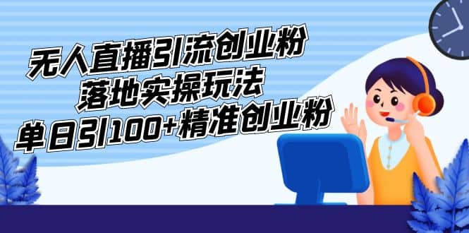 外面收费3980的无人直播引流创业粉落地实操玩法，单日引100+精准创业粉-宝籍资源