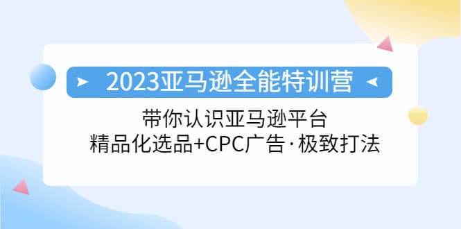 2023亚马逊全能特训营：玩转亚马逊平台+精品化·选品+CPC广告·极致打法-宝籍资源