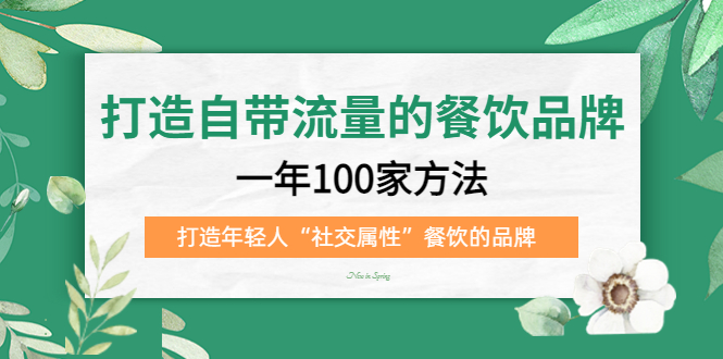 打造自带流量的餐饮品牌：一年100家方法 打造年轻人“社交属性”餐饮的品牌-宝籍资源