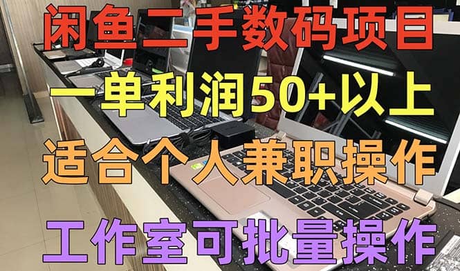 闲鱼二手数码项目，个人副业低保收入，工作室批量放大操作-宝籍资源