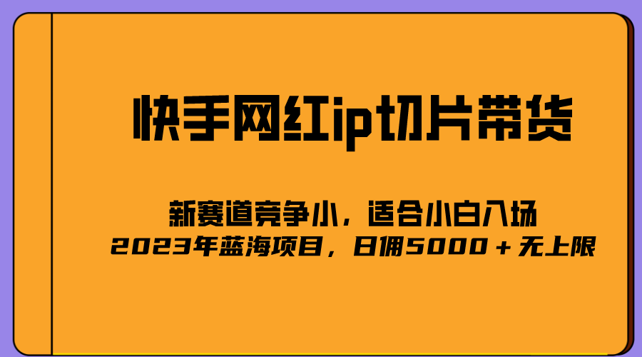 2023爆火的快手网红IP切片，号称日佣5000＋的蓝海项目，二驴的独家授权-宝籍资源