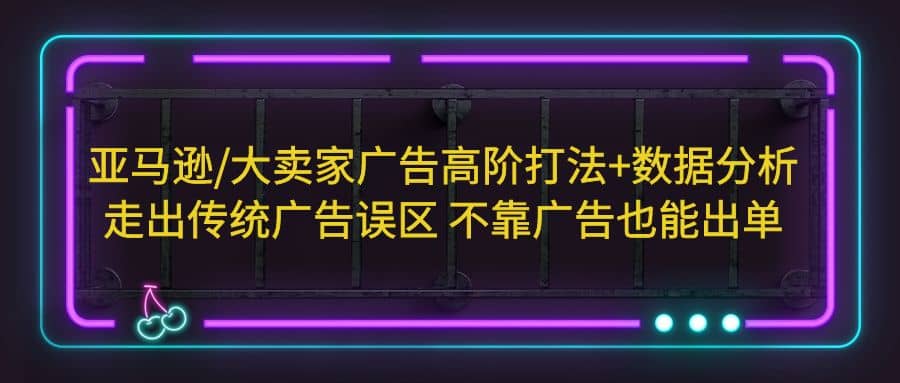 亚马逊/大卖家广告高阶打法+数据分析，走出传统广告误区 不靠广告也能出单-宝籍资源