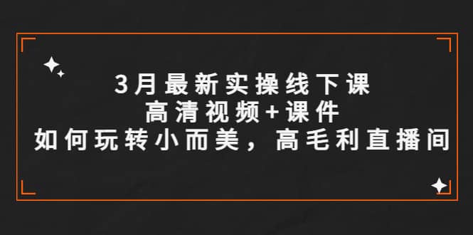 3月最新实操线下课高清视频+课件，如何玩转小而美，高毛利直播间-宝籍资源