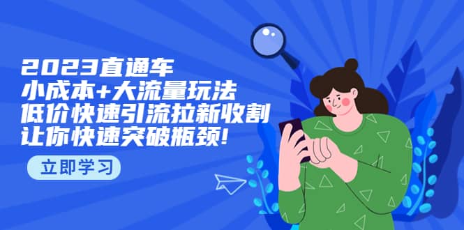 2023直通小成本+大流量玩法，低价快速引流拉新收割，让你快速突破瓶颈-宝籍资源
