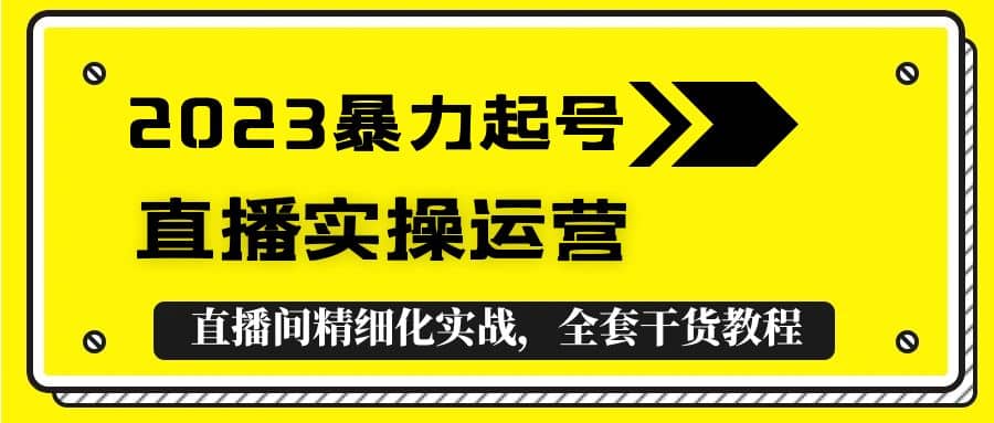 2023暴力起号+直播实操运营，全套直播间精细化实战，全套干货教程-宝籍资源