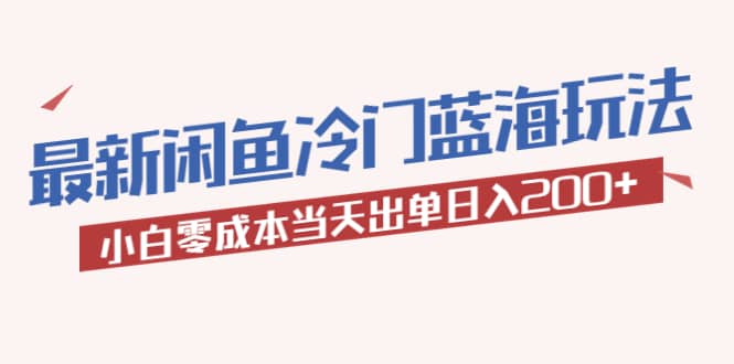 2023最新闲鱼冷门蓝海玩法，小白零成本当天出单日入200+-宝籍资源