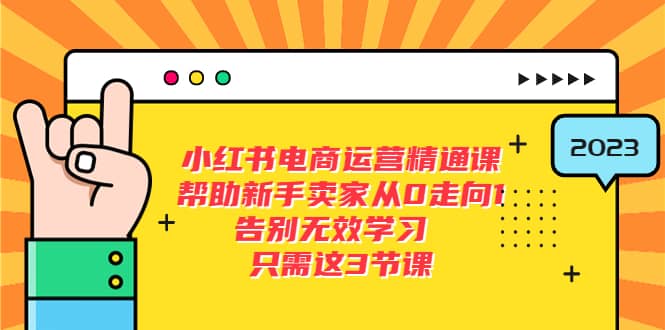 小红书电商·运营精通课，帮助新手卖家从0走向1 告别无效学习（7节视频课）-宝籍资源