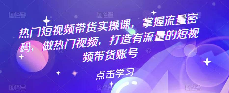热门短视频带货实战 掌握流量密码 做热门视频 打造有流量的短视频带货账号-宝籍资源