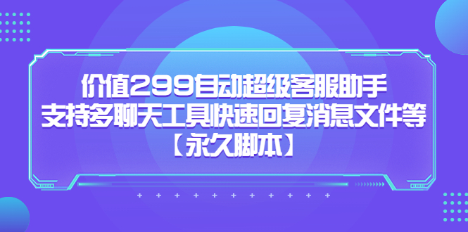 价值299自动超级客服助手，支持多聊天工具快速回复消息文件等-宝籍资源