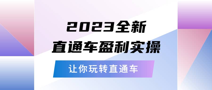 2023全新直通车·盈利实操：从底层，策略到搭建，让你玩转直通车-宝籍资源