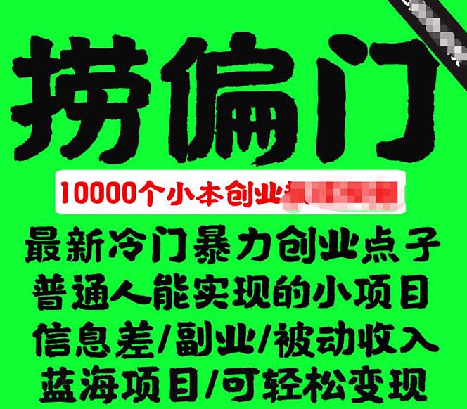 千款捞偏门小本创业小项目，总有一款适合你【无水印】-宝籍资源