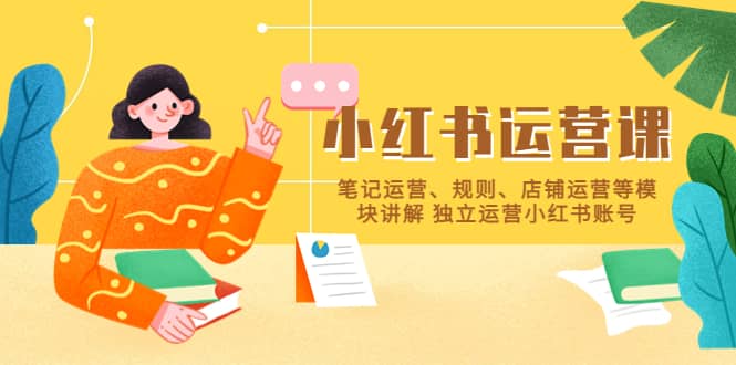 小红书·运营课，笔记运营、规则、店铺运营等模块讲解 独立运营小红书账号-宝籍资源