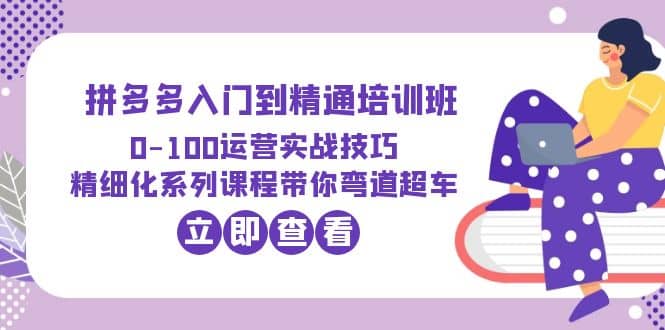 2023拼多多入门到精通培训班：0-100运营实战技巧 精细化系列课带你弯道超车-宝籍资源
