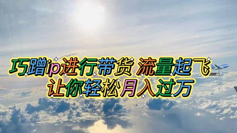 巧蹭ip进行带货，流量起飞，让你轻松月入过万-宝籍资源