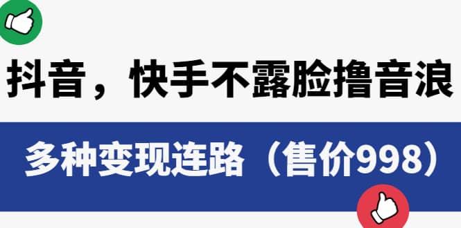抖音，快手不露脸撸音浪项目，多种变现连路（售价998）-宝籍资源