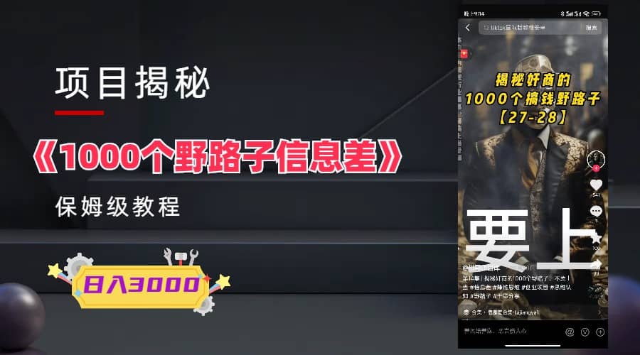 1000个野路子信息差保姆式教程-单日变现3000+的玩法解密-宝籍资源