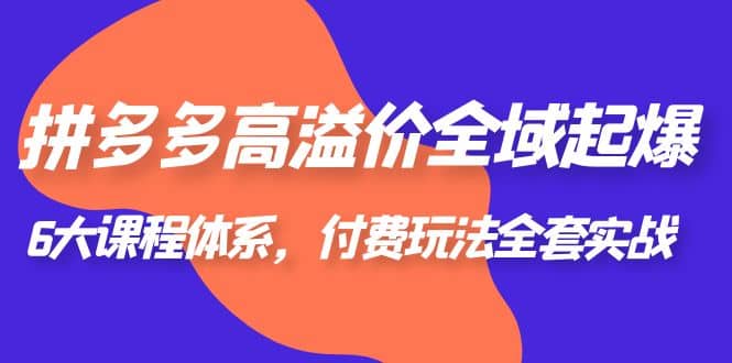 拼多多-高溢价 全域 起爆，6大课程体系，付费玩法全套实战-宝籍资源
