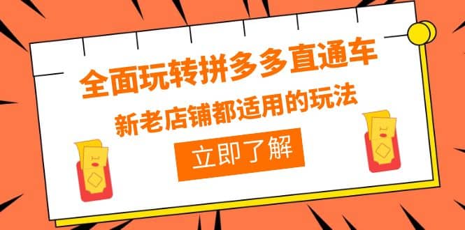 全面玩转拼多多直通车，新老店铺都适用的玩法（12节精华课）-宝籍资源