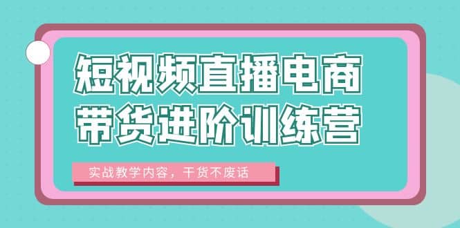 短视频直播电商带货进阶训练营：实战教学内容，干货不废话-宝籍资源