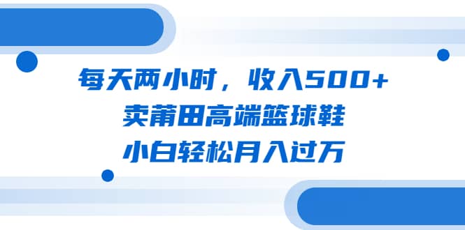 每天两小时，收入500+，卖莆田高端篮球鞋，小白轻松月入过万（教程+素材）-宝籍资源