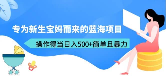 专为新生宝妈而来的蓝海项目，操作得当日入500+简单且暴力（教程+工具）-宝籍资源