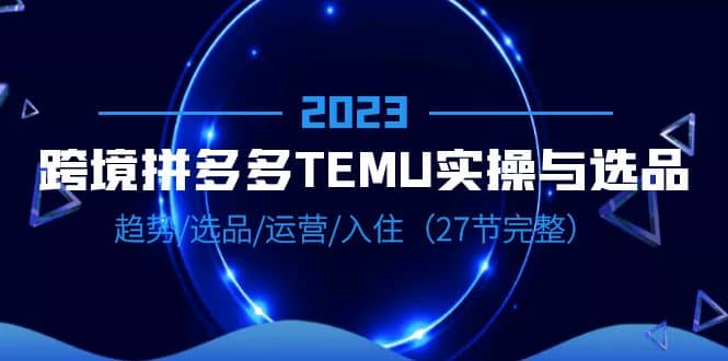 2023跨境·拼多多·TEMU实操与选品，趋势·选品·运营·入住（27节完整）-宝籍资源