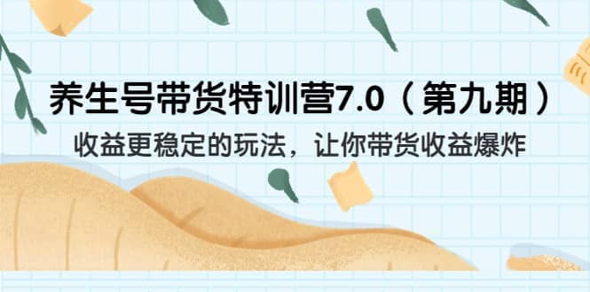 养生号带货特训营7.0（第九期）收益更稳定的玩法 让你带货收益爆炸（11节）-宝籍资源