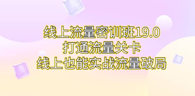 线上流量密训班19.0，打通流量关卡，线上也能实战流量破局-宝籍资源