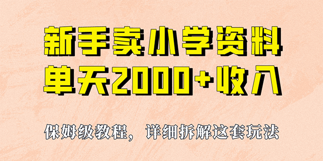 我如何通过卖小学资料，实现单天2000+，实操项目，保姆级教程+资料+工具-宝籍资源