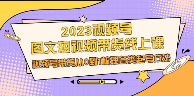 2023视频号-图文短视频带货线上课，视频号带货从0到1梳理各类起号方法-宝籍资源
