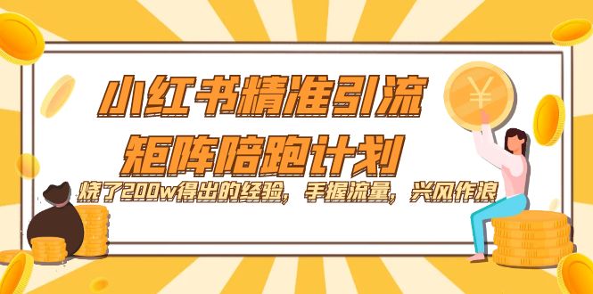 小红书精准引流·矩阵陪跑计划：烧了200w得出的经验，手握流量，兴风作浪！-宝籍资源