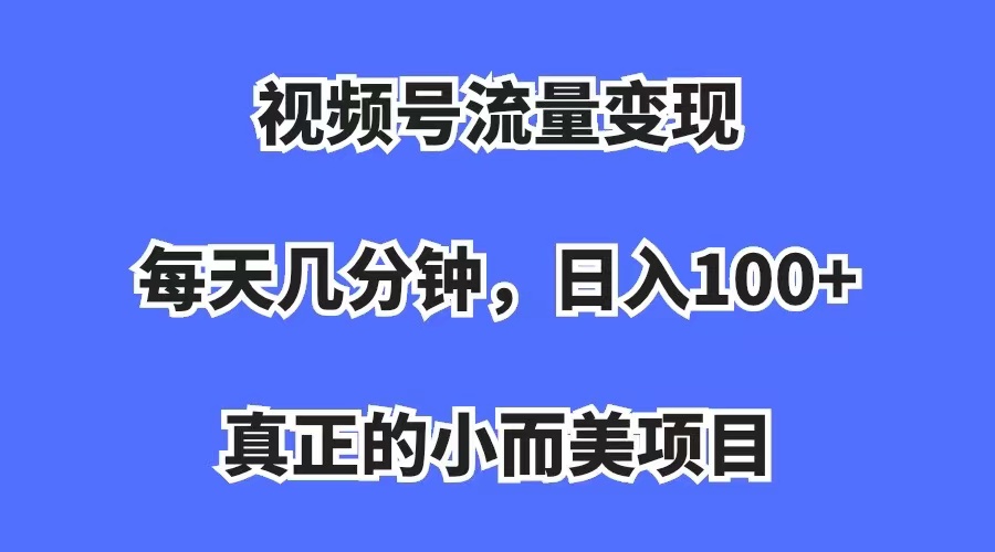 视频号流量变现，每天几分钟，收入100+，真正的小而美项目-宝籍资源