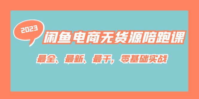 闲鱼电商无货源陪跑课，最全、最新、最干，零基础实战！-宝籍资源