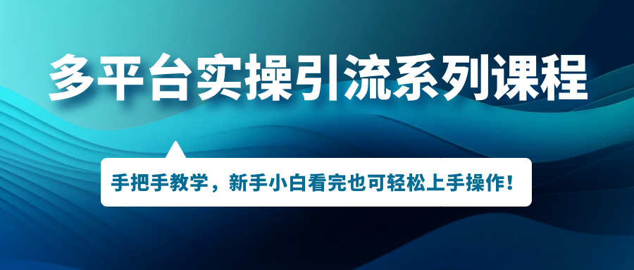多平台实操引流系列课程，手把手教学，新手小白看完也可轻松上手引流操作-宝籍资源