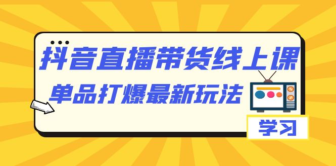 抖音·直播带货线上课，单品打爆最新玩法（12节课）-宝籍资源