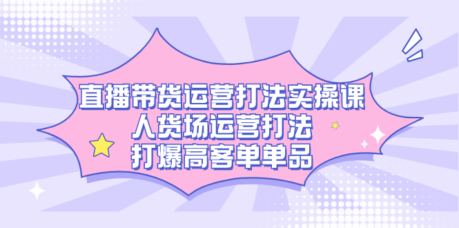 直播带货运营打法实操课，人货场运营打法，打爆高客单单品-宝籍资源