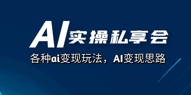 AI实操私享会，各种ai变现玩法，AI变现思路（67节课）-宝籍资源