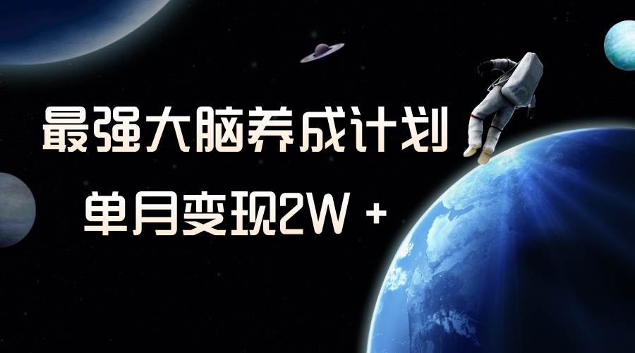 冷门虚拟项目，最强大脑养成计划，一个月变现2W＋-宝籍资源